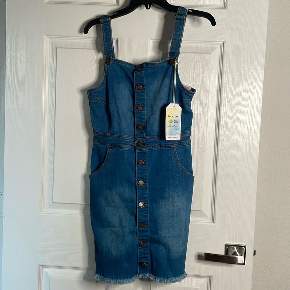 NWT Wax Jean button down denim tank mini dress